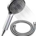 OFFO Handheld Shower Head Set, 6-Mode High Pressure Handheld Sprayer with 60 Inch Stainless Steel Shower Hose, High Flow Large Powerful Boosting Handheld Showerhead for Low Water Pressure, Chrome