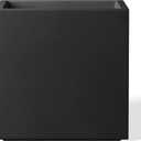 Kante 12 Inch Square Concrete Planter for Outdoor Indoor Home Patio Garden, Large Plant Pot with Drainage Hole and Rubber Plug, Black