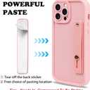 NITITOP Compatible with iPhone 13 Pro Case Cute Simple Design Stylish Enhanced Camera Protection with Wrist Adjustable Hand Strap Kickstand Grip Holder Touch Soft Protective Cover - Pink