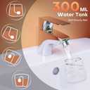 Water Dental Flosser - Portable Cordless Oral Irrigator 300ML, Rechargeable IPX7 Waterproof Irrigation Cleaner for Teeth Cleaning & Flossing, Travel & Home Use (Pure Black)