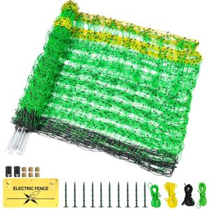 Electric Fence Netting, 35.4" H x 164' L, Portable Livestock Nets Mesh for Hog, Dogs, Deer, Goats, Electric Fencing for Backyards, Homesteaders, Farms, Ranches, Gardens