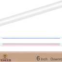 6 Inch Ceiling Fan Downrod, 1" Diameter White Ceiling Fan Extension Rod (No Threads) with 5 x 18-AWG Wires,Universal Down Rods for Ceiling Fans,Easy Installation