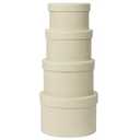 GnFlus Round White Gift Boxes with Lids for Presents Set of 4 Velvet Nesting Gifts Box for Arrangements Flowers Wedding Birthday Mothers Valentines Bridesmaid Christmas Party Anniversary