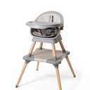 5-in-1 High Chair for Baby & Toddler - Convertible Baby Dining Seat - Portable Floor/Booster Seat - Adjustable Tray w. Cover - 5-Point Harness - Building Block Table & Chair - Stool (Gray)