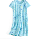 SISKIN Nightgowns for Women Cotton Sleep Shirts Womens Nightgown Short Sleeves Print Night Shirts Soft Sleepwear (Medium, Blue Heart Star)