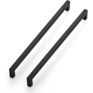 Ravinte 3 Pack 12-3/5 Inch Kitchen Square Cabinet Handles Matte Black Pulls Black Drawer Pulls Kitchen Cabinet Hardware Handles