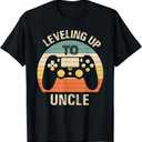 Leveling up to uncle 2025 funny video gamer vintage men T-Shirt L