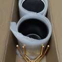 2pcs Sturdy Cutlery Holder White Ceramic With Metal Bracket Robust Silverware Caddy For Countertop - Spoon Holder Silverware Caddy