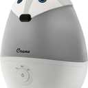 Crane Ultrasonic Cool Mist Animal Humidifier for Kids' Bedroom & Nursery, Adjustable 0.5 Gallon, Auto Shut-Off Silver Fox 0.5 Gallon Grey