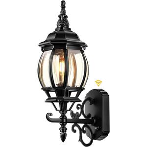VIANIS Outdoor Wall Light, Black Exterior Porch Light Wall Mount, Modern Outside Lantern Lights for House, Dusk to Dawn Exterior Sconce Lighting for Garage, Front Door Light Fixture Outdoor Wall Lamps (Up 1PK)