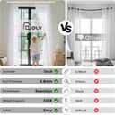 Modern White Curtain Rods for Windows 48 to 84 Inch, 1" Diameter Adjustable Heavy Duty Window Curtain Pole with Matte White End Cap Finials, Decorative Drapery Rods for Living Room, Bedroom