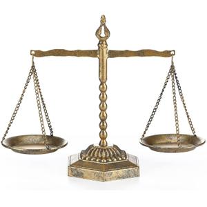 Farmhouse Table Libra Scale Decor, Metal Centerpiece Balance for Justice Home Decorative with Vintage Style Gold
