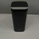 DASITON Makeup Brush Holder with Lid,4 Slots Makeup Brush Organizer,Automatic Lifting Makeup Cosmetics Organizer,for Vanity Decor,Bathroom Countertop,Dustproof Cosmetic Brushes Container(Silver-Black)