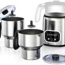 14-in-1 Electric Milk Frother and Steamer with Dual Detachable Cups (21oz & 13.5oz), IH Fast Heating Milk Warmer for Lattes/Cappuccinos/Hot Chocolate, Smart Memory, Dishwasher Safe