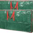 Sattiyrch Christmas Tree Storage Bag- 2 pack - Fits Up to 9 ft Xmas Disassembled Trees with Durable Reinforced Handles & Dual Zipper -Waterproof Material Protects from Dust,Moisture(Green, 9ft)