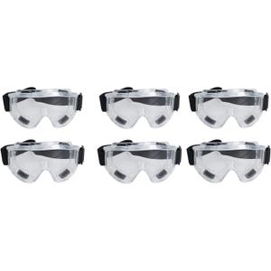 Premium Safety Goggles Glasses Eye Protection Sealed Design Flexible Frame 6pk