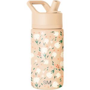 Simple Modern Kids Summit Water Bottle with Straw Lid | 14oz Stainless Steel Cup Insulated Tumbler for Toddlers, School | Chloe Floral