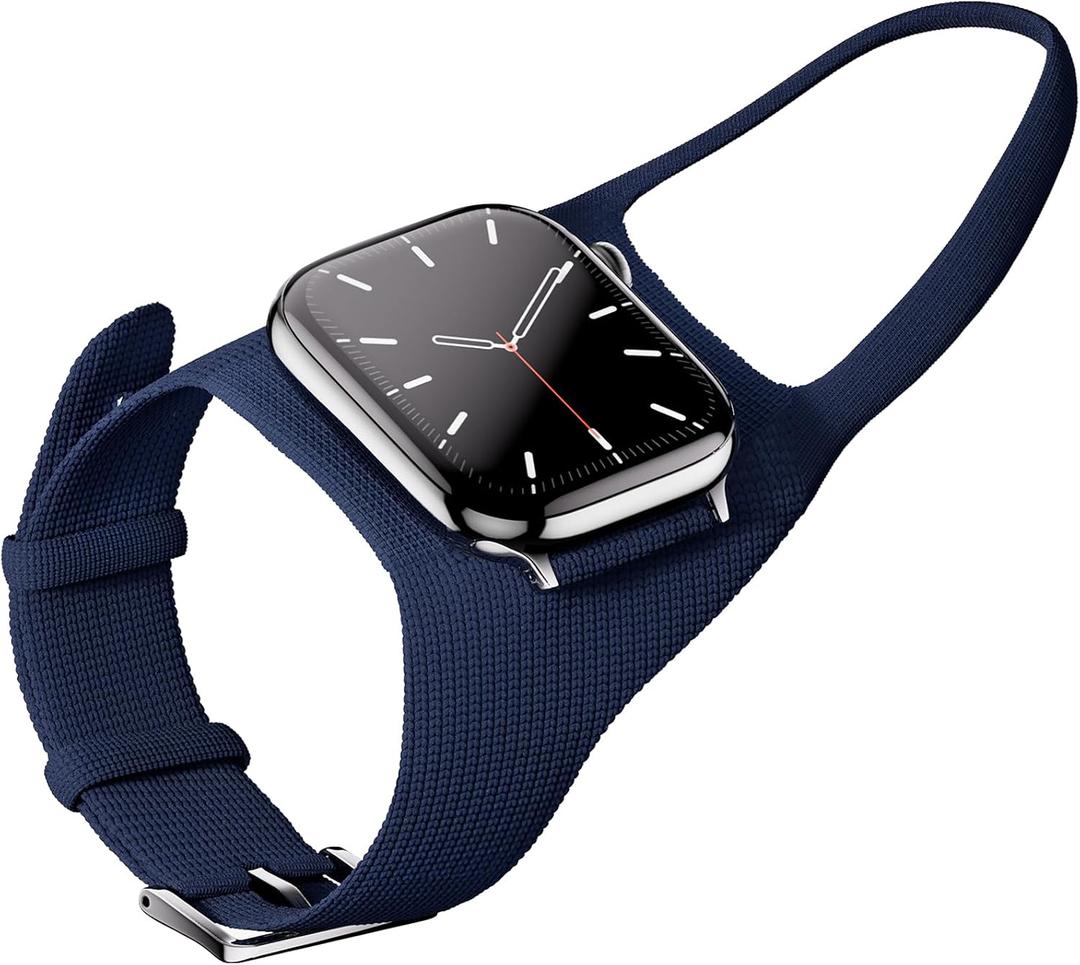 3 x WKC Ergonomic Band Compatible with Apple Watch Ultra 2 Ultra 49mm /Series 10 46mm /Series 9 8 7 45mm /Series SE2 SE 6 5 4 44mm /Series 3 42mm, Perfect Viewing Angle Knit Textile Sport Strap Women Men