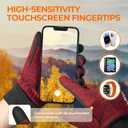 rivmount Lightweight Winter Running Gloves, Touch Screen & Anti-Slip Warm Thermal Glove Liners, Cool Weather Driving Cycling Hiking Biking Walking Sporting for Women Men (Medium, Wine Red)