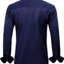 J.VER Men's Dress Shirts Solid Long Sleeve Stretch Wrinkle-Free Formal Shirt Business Casual Button Down Shirts (Blue)
