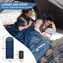 KingCamp Sleeping Bag for Adults, Cold Weather & Warm XL Big and Tall Flannel Sleeping Bags with Compression Sack Portable Waterproof Essentials Gear Accessories for Outdoor Camping, Left Zip