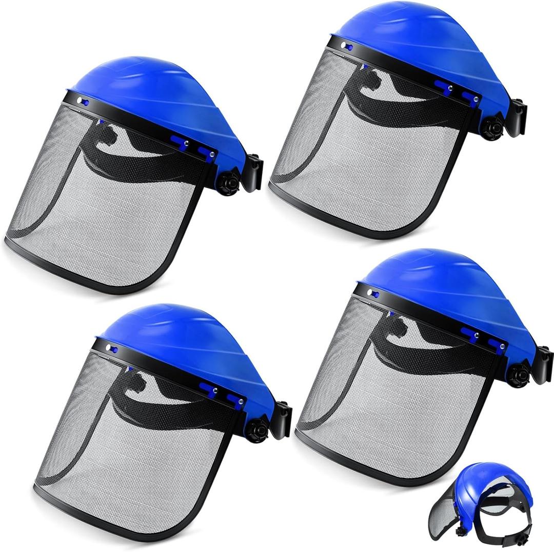 Amylove 2 Pcs Safety Face Shield with Mesh Weed Whacking Face Shield Masks Chainsaw Gardening Weed Mover Protection (Blue)