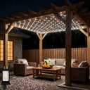 LitHome 10 x 10FT Gazebo Net Lights Outdoor, 280 LED Gazebo Lighting Waterproof, 8 Modes Connectable Net Lights with Timer, Cool White Christmas Mesh Light Plug in for Bushes, Pergolas, Garden Decor