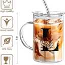 Yekidos Initial Extra Large Glass Drinking Cup With Lid Straw Teacher Appreciation Gifts Mug Gift For Her Glass Tumbler Cup Retirement Gift For Woman Teacher Must Have Present Work Essentials