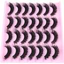 False Eyelashes Volume Russian Strip Lashes D-Curly Fake Eyelashes Extension Wispy Cat Eye Lashes Handmade Soft Reusable 14 Pairs Lashes Pack