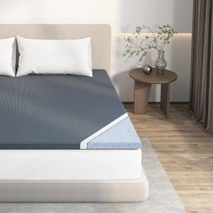 Avenco Memory Foam Mattress Topper Twin, 2 Inch Cooling Mattress Topper Twin, Plush, Grey