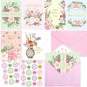 Fancy Land Happy Mothers Day Cards with Envelopes 12PCS Gold Foil Mother's Day Gift Cards Boho Floral Blank Inside