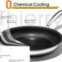 Nonstick Frying Pan Set 8" 10" 12" Titanium Ceramic Skillet with Lid, Stay-Cool Handle,PFAS, PTFE, PFOA-Free, Non-Toxic, Dishwasher & Oven Safe, Compatible with All Cooktops