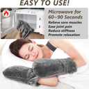 AiricePac Heated Mitts for Arthritis, Microwavable Hand Warmer for Women Men in Cases of Stiff Joints, Trigger Finger, Warm Therapy Mittens Unscented Hand Muff, Grey