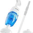 WYBOT Cordless Pool Vacuum with Two Vacuum Heads, Telescopic Pole, Handheld Rechargeable Pool Cleaner for Deep Cleaning with Powerful Suction, Ideal for Above Ground Pools/Spas/Hot Tubs