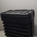IRIS USA 5 Gallon Lockable Storage Bins with Lids, 6 Pack - Made in USA, Heavy Duty, Stackable Containers, Garage Organizing Bins Moving Tubs, Rugged Sturdy Equipment Utility Box - Black
