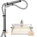 Dust Collection Boom Arm for CNC Router  Adjustable Clamp Mount Hose Holder for Desktop CNC Machines  Flexible Support Prevents Hose Sag, Improves Airflow & Keeps Work Area Clear