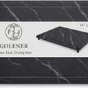Golener Stone Drying Mat for Kitchen Counter, Stone Dish Drying Mat,18"x14" | Black Drying Stone for Kitchen Counter, Diatomaceous Earth Dish Mat, Quick Absorbent Drying Stone Rack, Non-Slip, Easy Clean