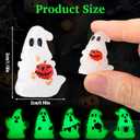 80 Pcs Halloween Glow in Dark Ghost Luminous Mini Resin Ghost Figurines Bulk to Hide Halloween Miniature Figurines Decorations for Landscape Patio Garden Yard Party Village Crafts
