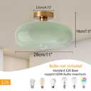 Mid Century Ceiling Light Fixture - Milk Glass Shade, Gold Modern Flush Mount Lamp for Hallway, Dining Room, Kitchen
