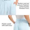 AFITNE Womens Linen Wide Leg Pants High Waist Casual Loose Palazzo Pants with Pockets Flowy Lounge Work Pants 28 (Blue)