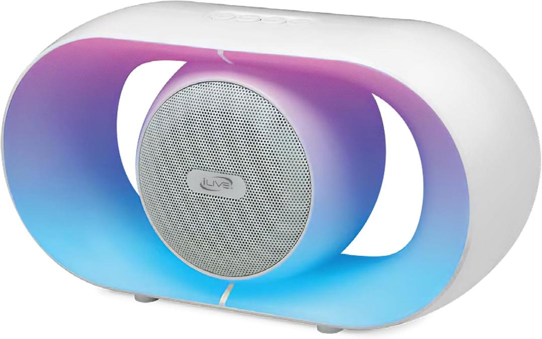iLive Electronics Tunes+ Wireless Bluetooth Speaker with Color Changing LEDs, ISB275W