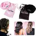Heatless Curls | The Ultimate Heatless Curler For All Hair Types | Microfiber Heatless Curler | Wired Overnight Curler for Secure Hold (Black)