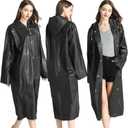 Cosowe Rain Ponchos for Adults Reusable, 2 Pcs Raincoats Emergency for Women Men with Hood and Drawstring, One Size