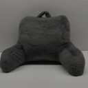 TNLOJI Reading Back Pillow with Arms Back Support Designed for Sitting Up in Bed and Couch, Gray