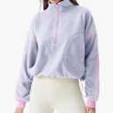 QINSEN Women's Half Zip Fleece Short Pullover Sweatshirt Winter Long Sleeve Cozy Sherpa Sweater Top, Small