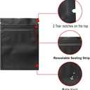 100 Pack Smell Proof Bags 3 x 4 Inch Resealable Mylar Bags Foil Pouch Bag Flat Bag Matte Black