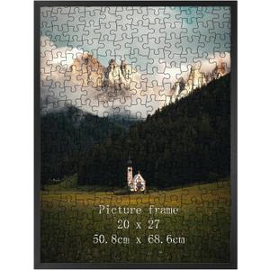 Giftgarden 20x27 Picture Puzzle Frame Black, Textured Metal Frame 27x20 for Poster Wall Display, Single