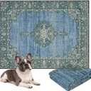 Lovewag Pets Washable Dog Pee Pads, 36" x 48", Waterproof, Non-Slip, Super Absorbent, Reusable Machine-Washable, 2-Pack (Blue Hazel)