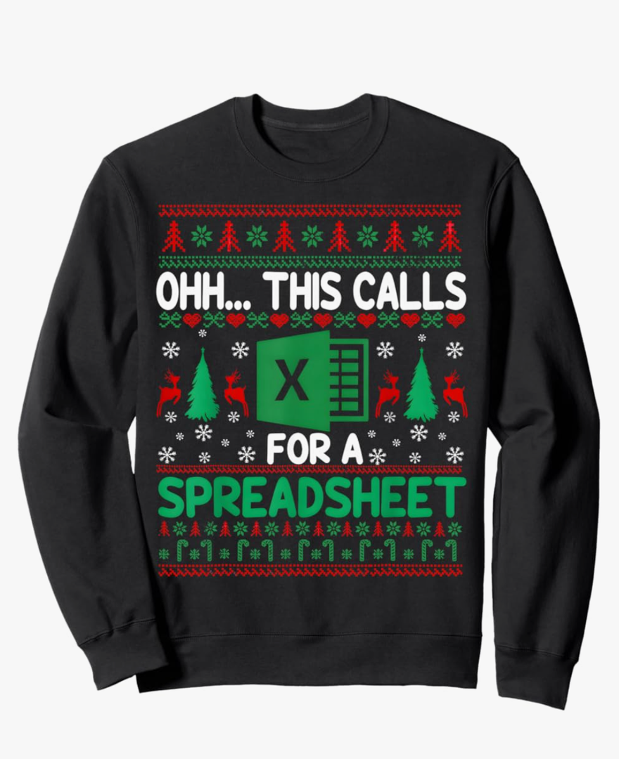 Oh this calls for a Spreadsheet Christmas sweater Excel Sweatshirt Size XL