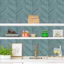 STICKGOO 10 Sheets Thicker Herringbone Peel and Stick Backsplash, 12.69.7 Stick on Wall Tiles, Self Adhesive Tile Sticker for Kitchen Backsplash and Bathroom, Blue Teal